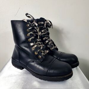 UGG Black Leather Boots With Lining